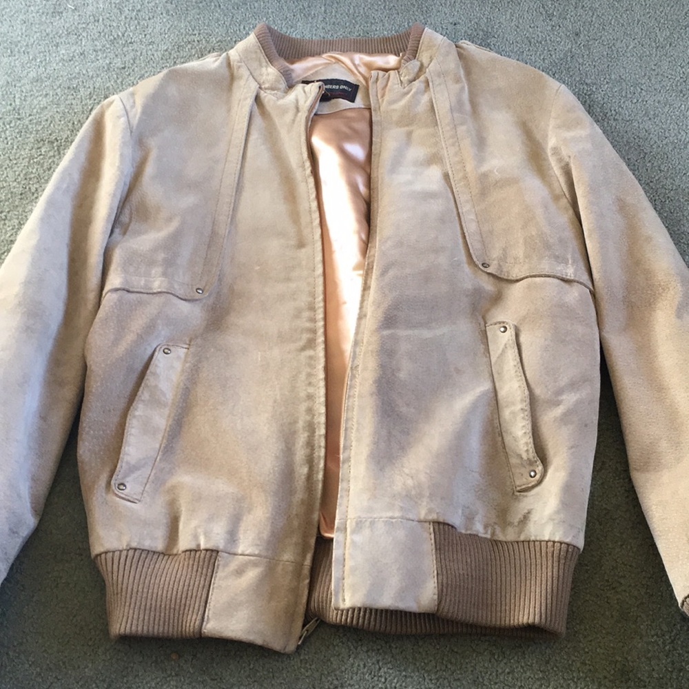Suede members only bomber jacket